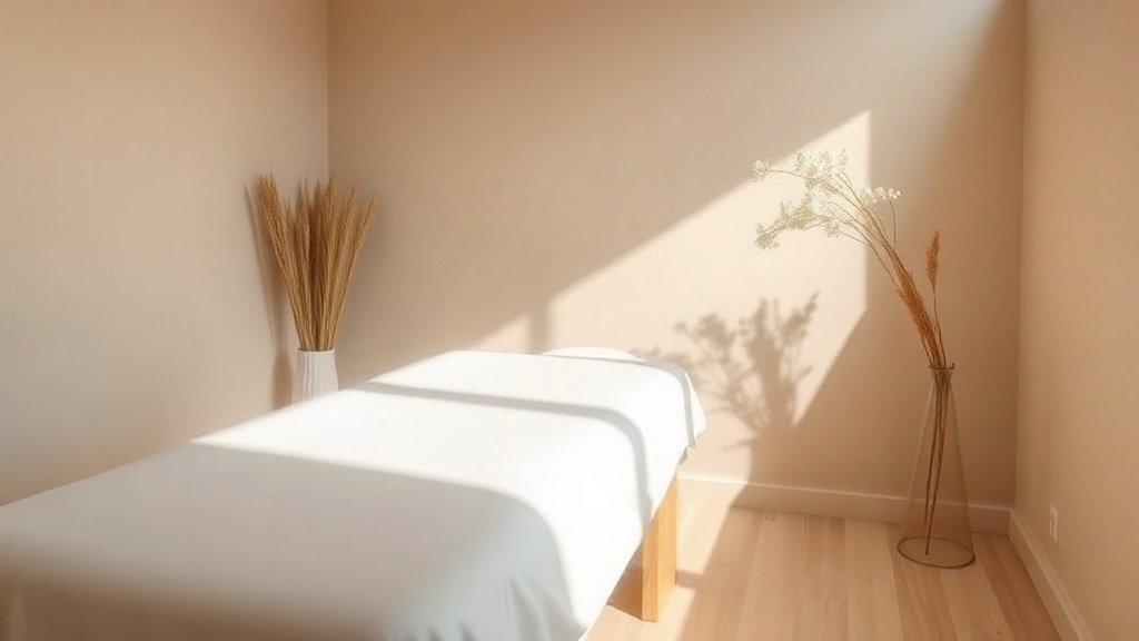 A calm treatment room with soft light