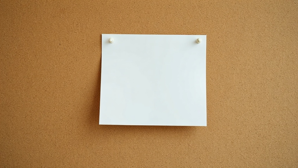 A single sheet of paper pinned to a board