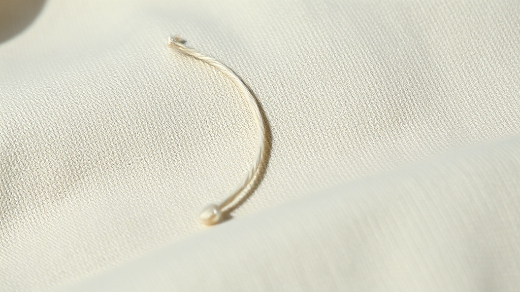 A single thread being pulled from woven fabric