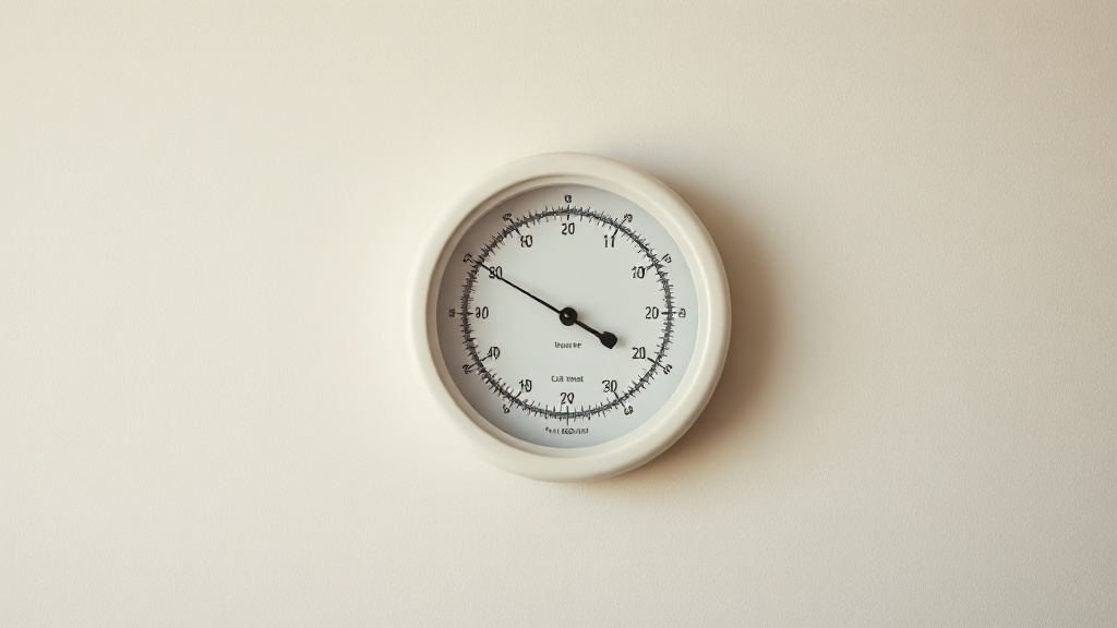 A barometer on a plain wall