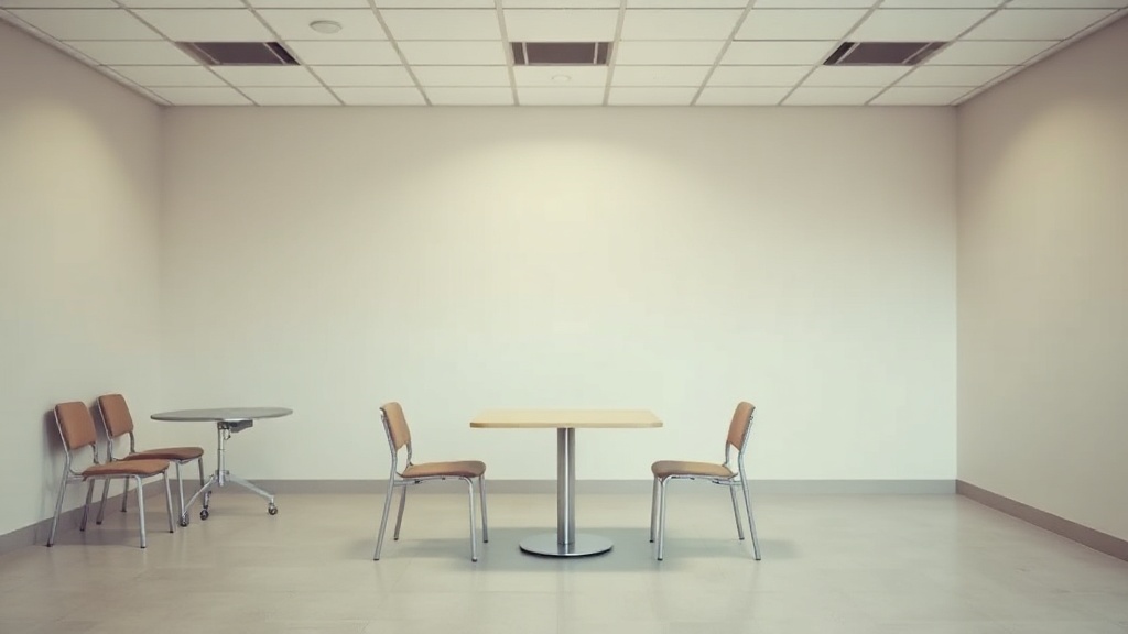 An empty staff break room