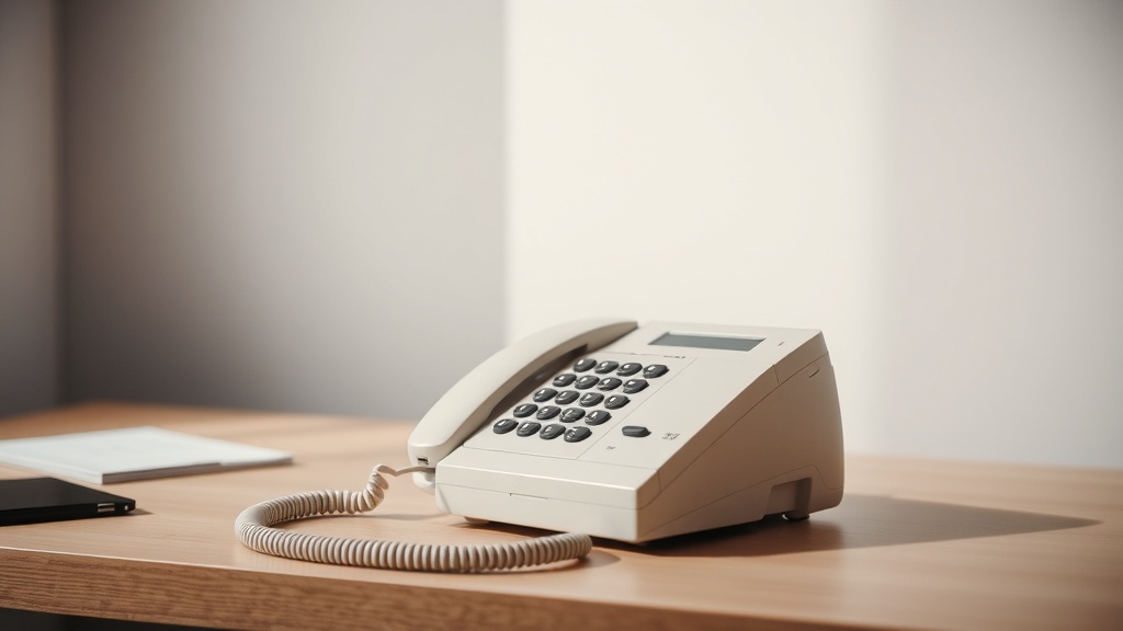 A telephone on an empty desk