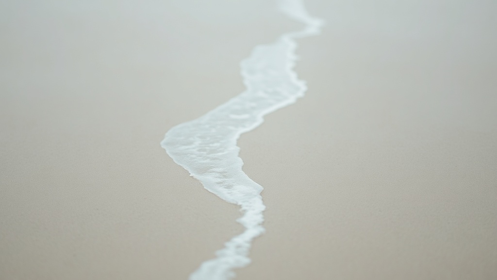 A wave receding on a flat beach