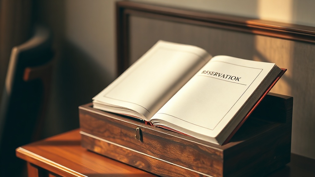 A reservation book on a host stand