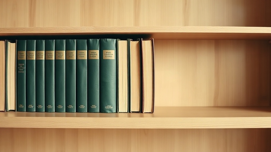 A row of law books on a shelf