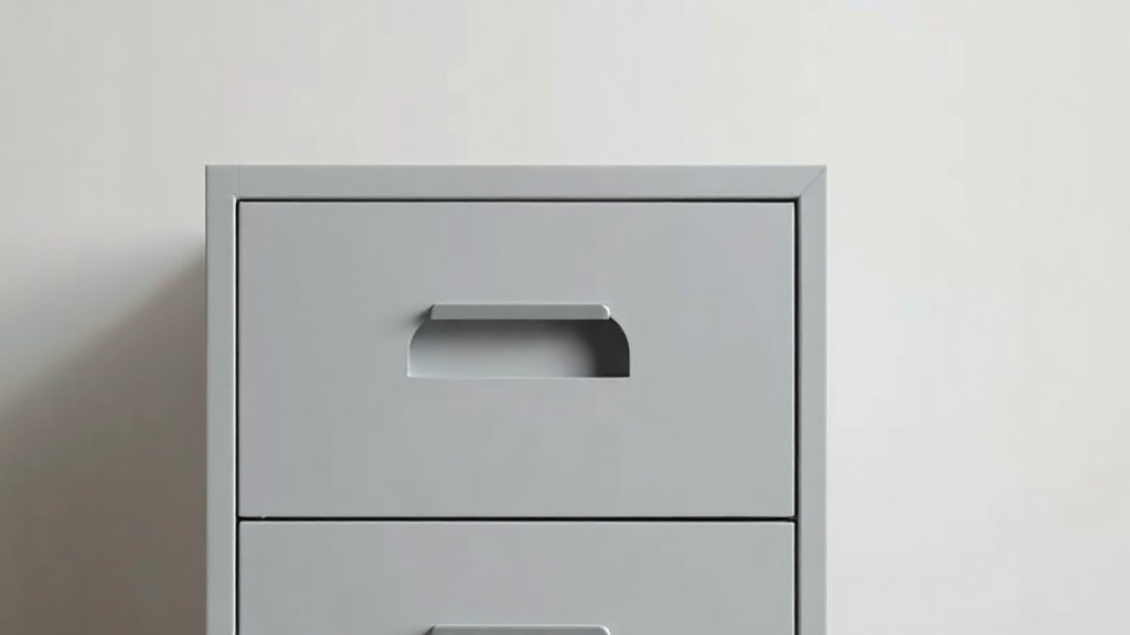 A filing cabinet drawer slightly open