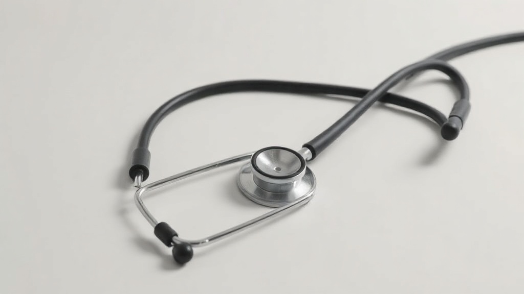 A stethoscope resting on a plain surface