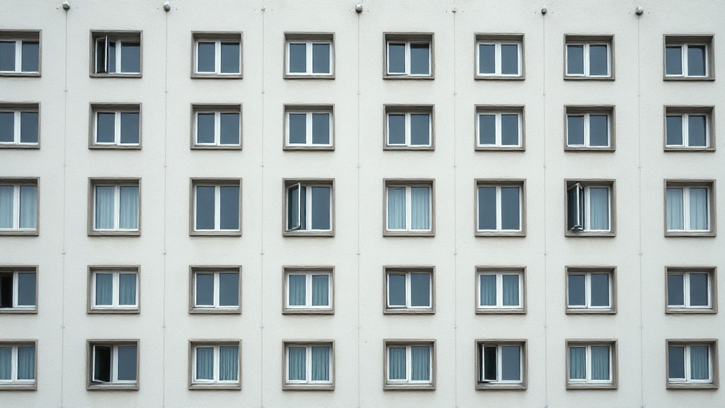 A wall of small identical windows